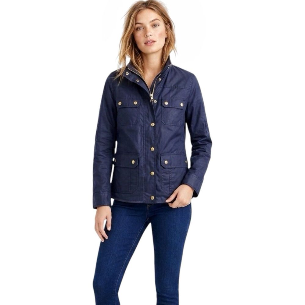 J.Crew Downtown Field Jacket Waxed Cotton Military Utility Gorpcore Sz Small - Picture 1 of 13